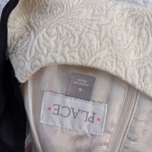 Children's Place White Dress Black Straps